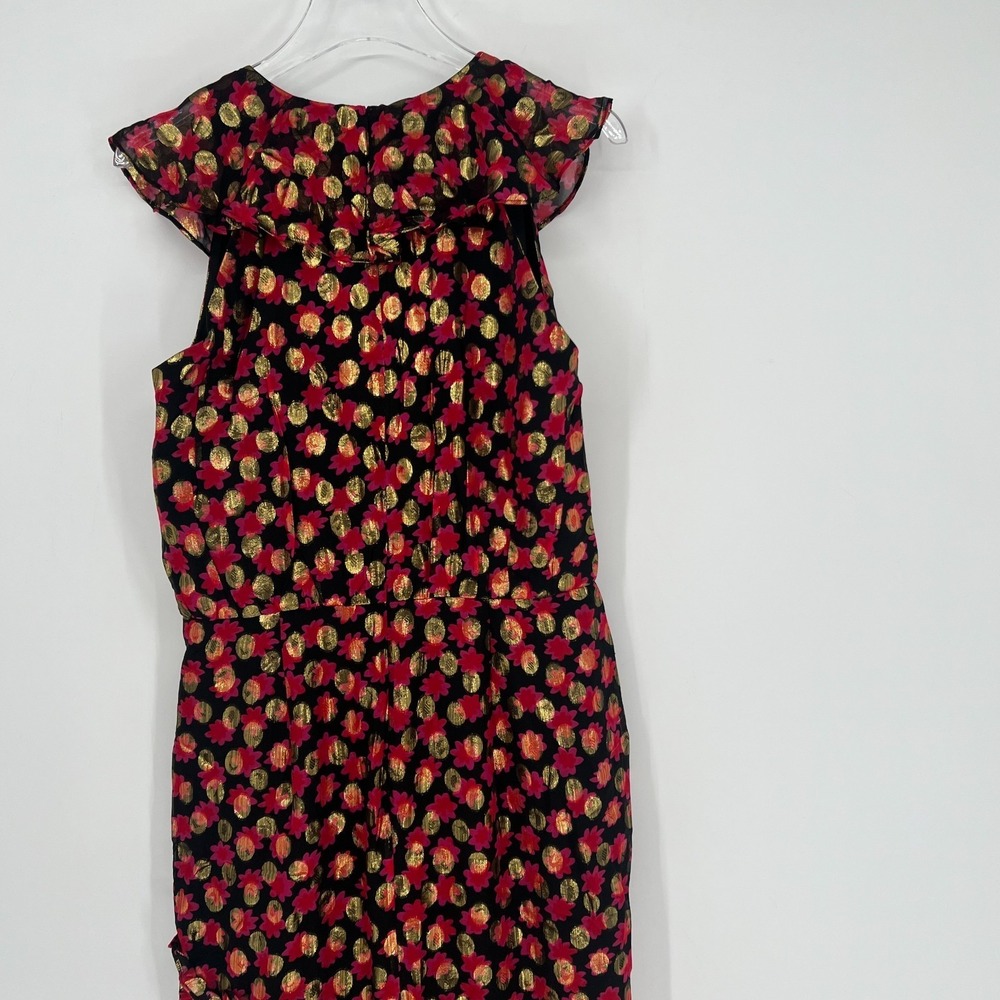 Saloni Anita Dress Womens 10 Floral Polka Dot Event Wedding Metallic Sparkle‎ - Picture 10 of 12